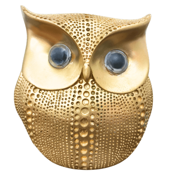 Golden Owl Decorative Showpiece - Vastu Figurine for Wisdom & Wealth