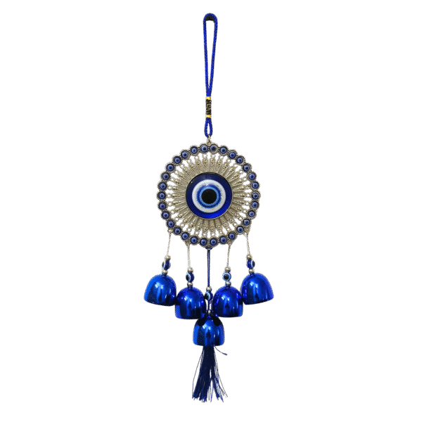 Blue Evil Eye Hanging with Bells